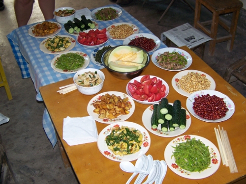Example of typical Chinese lunch table